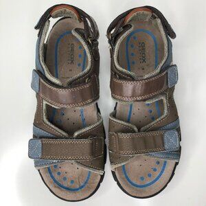 Geox Brown and Blue Leather Hiking Sandals Size 35 (Women’s 5 or Children’s 3.5)